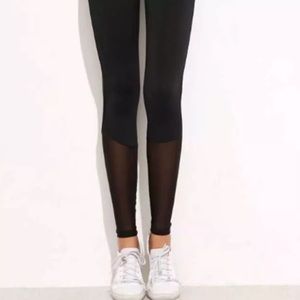 MOSSIMO CO. black mesh contrast leggings XS